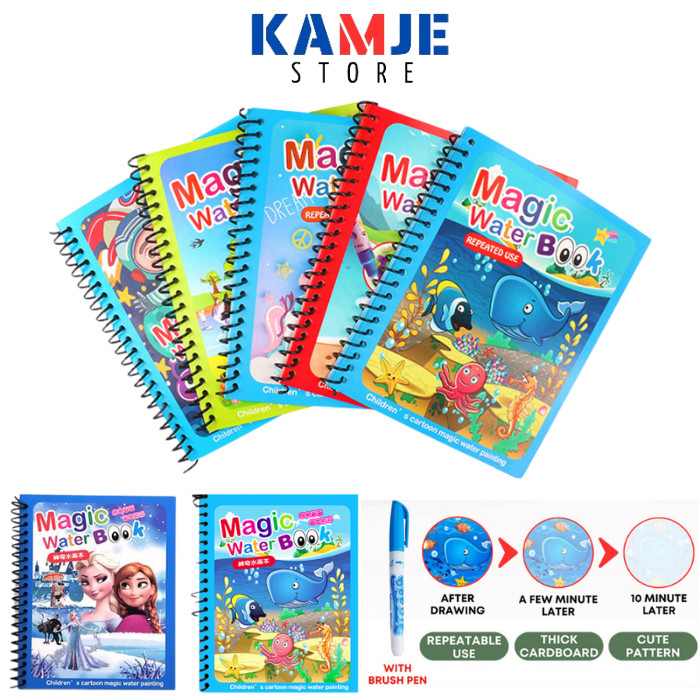 

KAMJE 1 Set Buku Gambar Mewarnai Edukasi Belajar Latihan Untuk Anak Magic Water Book