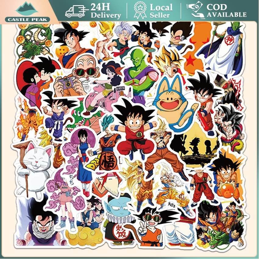 

50Pcs Sticker Dragonball Sticker Anime Jepang untuk Dekorasi Koper / Notebook Case Laptop Macbook Bujo Craft Skateboard Notebook