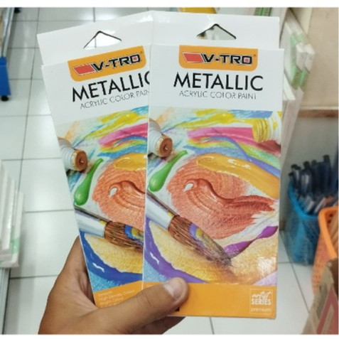 

ACRYLIC COLOUR 12 WARNA PAINT AC-126 METALLIC V-TRO