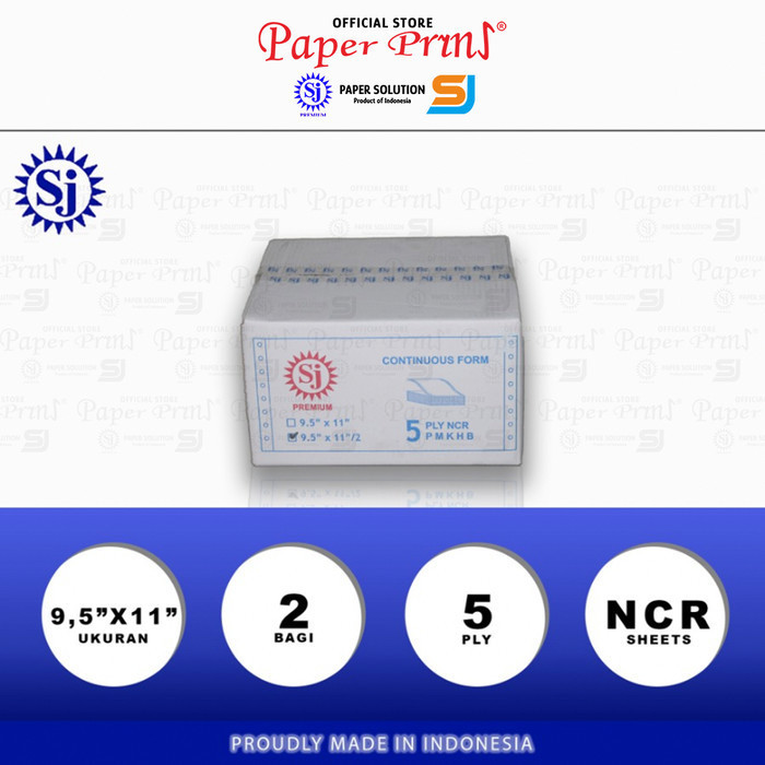 

✨BISA COD✨ -SJ Premium Kertas Continuous Form 5PLY NCR PRS 9,5" X 11"/2 (Bagi 2)