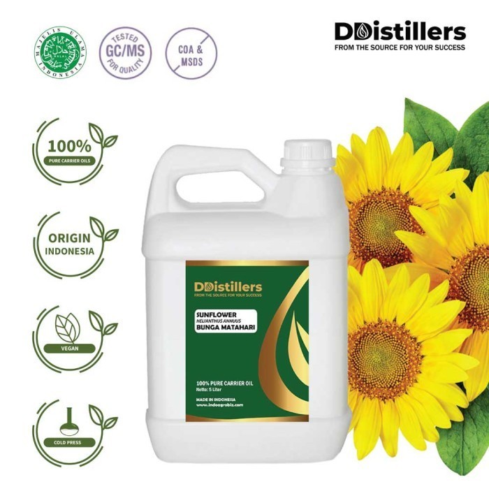 Sunflower / Bunga Matahari Carrier Oil Pure 100%, 5L HDPE