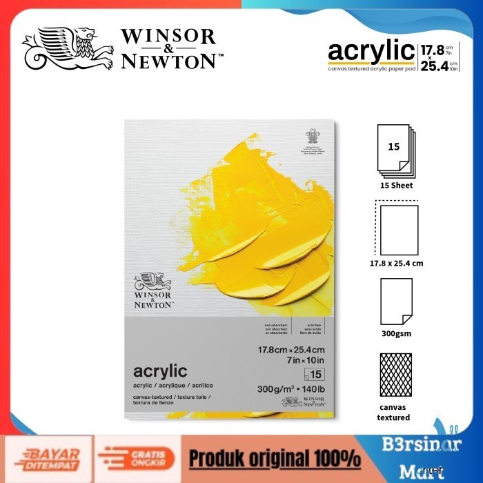 

[KUALITAS TERBAIK] Kertas Gambar Akrilik Winsor & Newton Acrylic Paper Pad - 17,8 x 25,4 cm