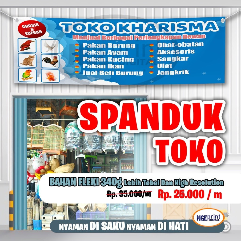 Spanduk Toko Sembako / Spanduk Toko Baju Spanduk Toko Pakaian / Spanduk Toko Kue / Spanduk Toko Maka