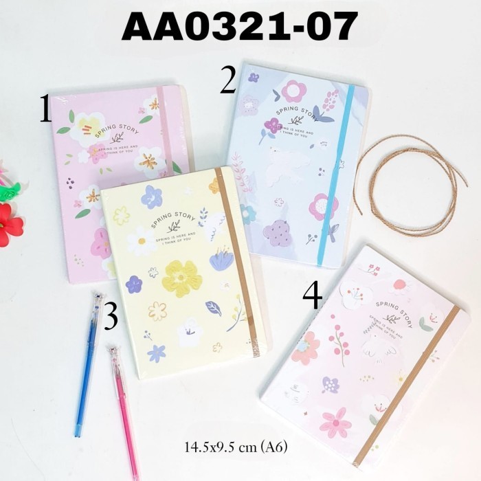 

[KUALITAS TERBAIK] SOS Notebook Tali Fancy A6 / Buku Catatan / Note book - AA0321 07 sprig
