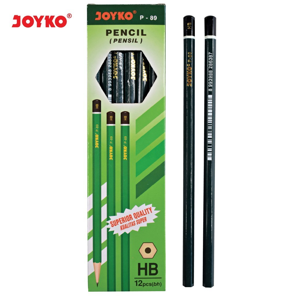 

Joyko Pensil P-89 HB 1 Box 12 Pcs / Alat Tulis Ujian Komputer / Pensil Menggambar