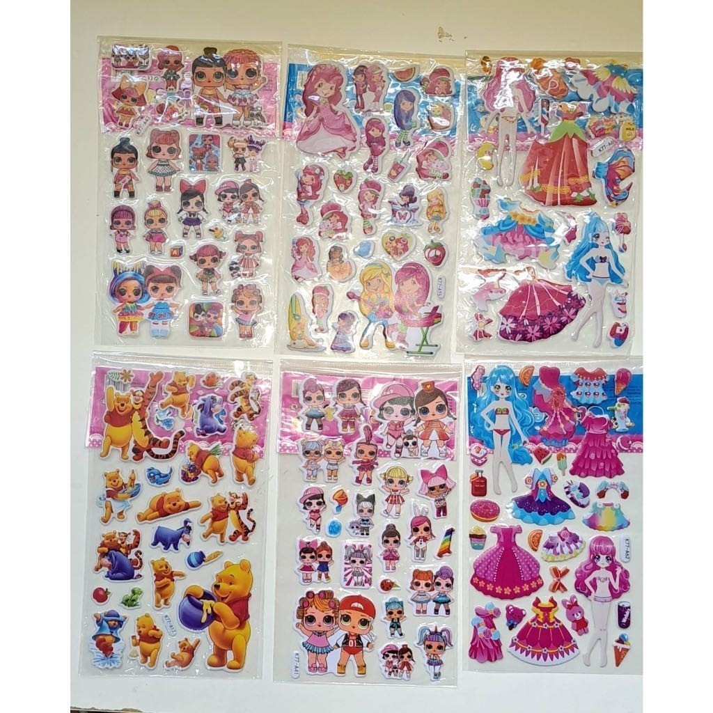 Mainan STIKER 3D GIRL / Stiker anak timbul DRESS UP / sticker anak perempuan [GrosirmainanJKT]