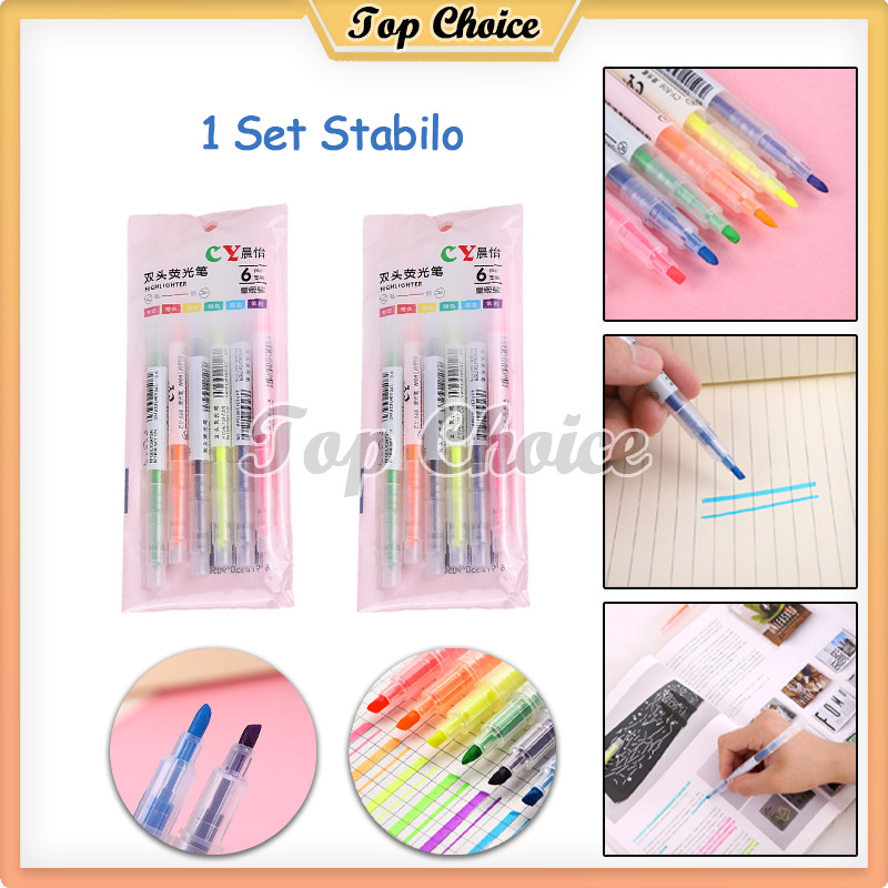 

1 Set Stabilo Warna Warni / Stabilo Warna / Highlighter Warna Warni Lucu