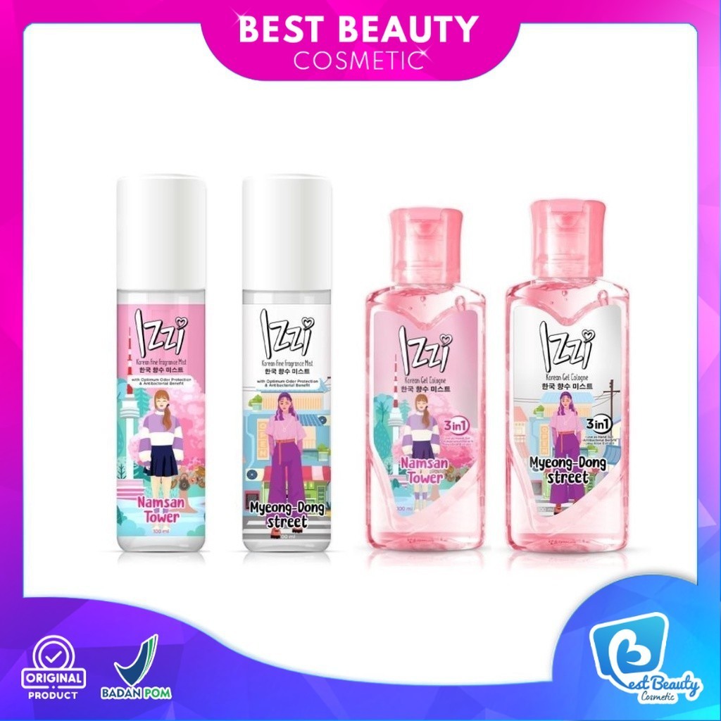 IZZI Korean Gel Cologne - Fine Fragrance Mist 100ml | Parfum Wanita - Myeongdong Street - Namsan Tow