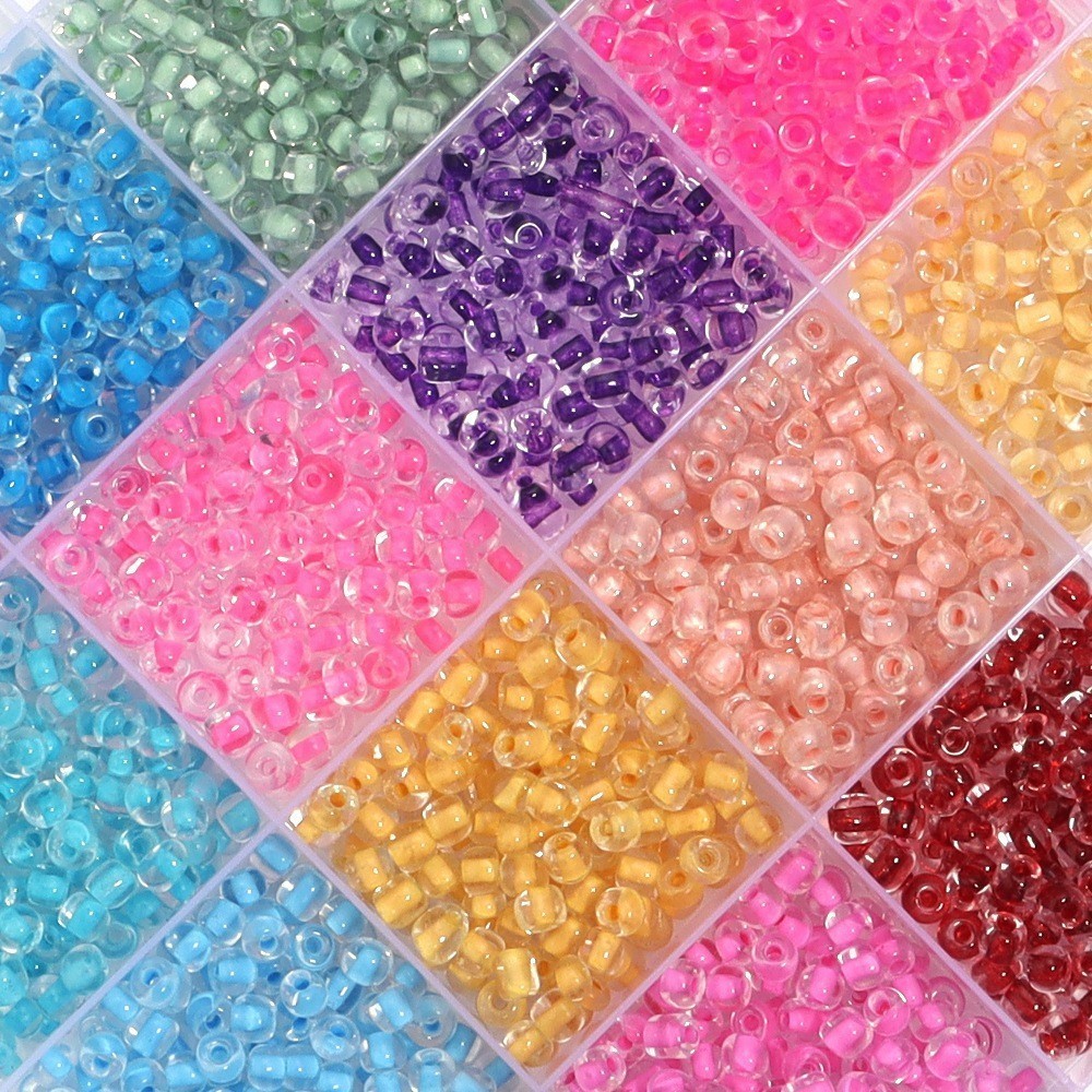 HIASAN MANIK MANIK PERMATA Ready Stock Mote Pasir Pasir Kaca 2/3/4mm Manik -Manik Nasi Kaca Transpar