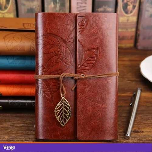 

PHANTACI Buku Catatan Binder Kulit Retro Leaf Kertas B7 - BSD666