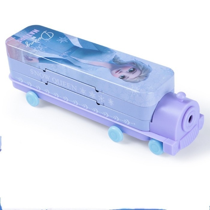 

Sale- disney pencil case train shape two layers kotak pensil bentuk kereta - Frozen purple