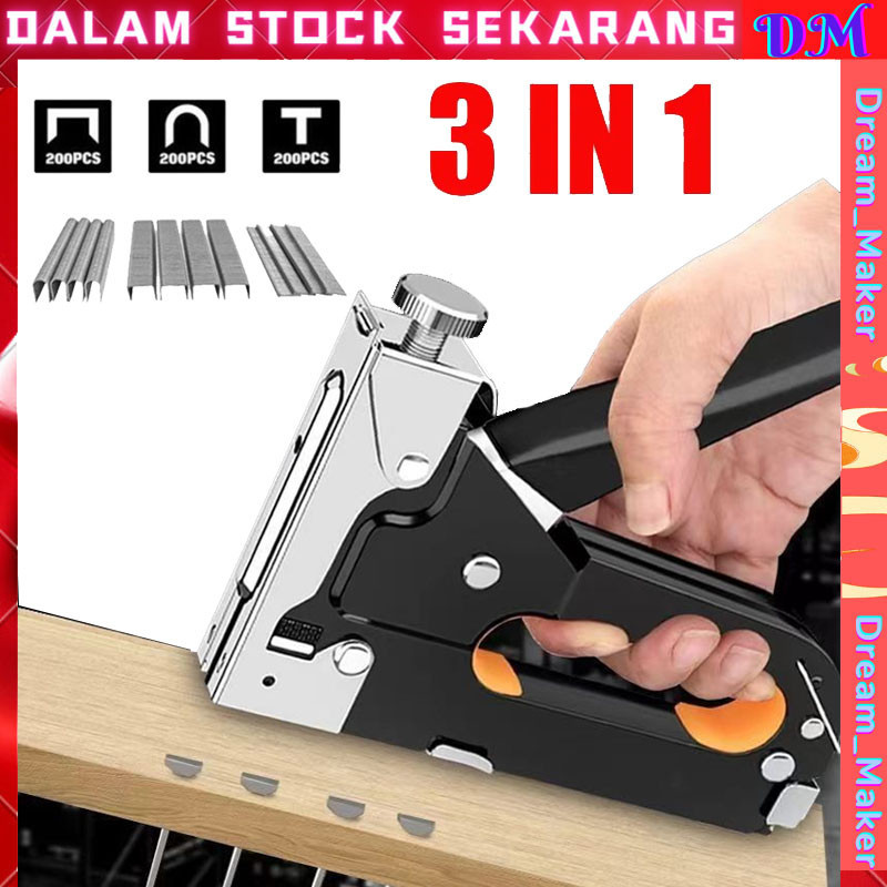 

【Ready stok】1000 paku 3 In 1 Pistol Kuku Pistol Stapler Konstruksi Konstruksi Furnitur DIY Pelapis Pelapis Pistol Stapler Multifungsi Pistol Stapler Dekorasi Rumah Alat Pertukangan