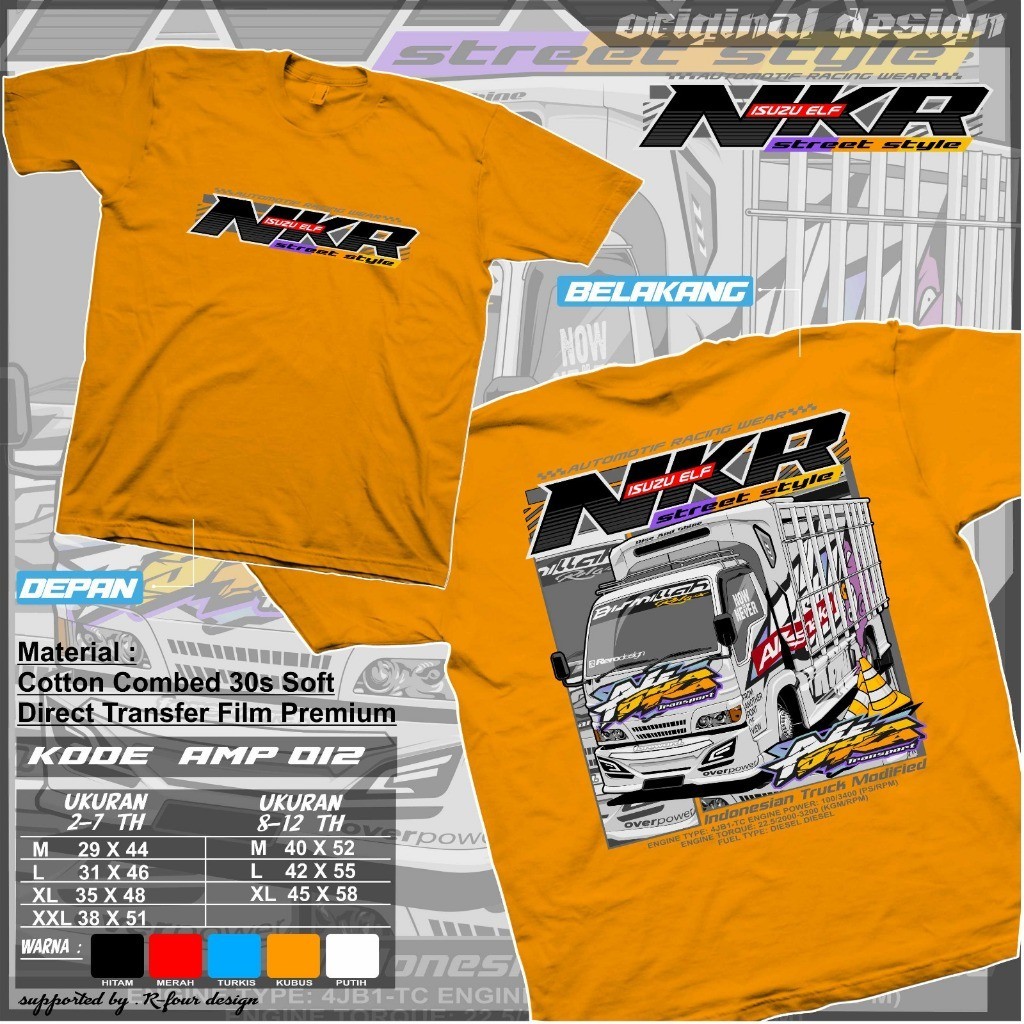 Kaos ELF NKR anak anak terbaru Baju truk oleng anak Kaos truk mania anak umur 2-12 tahun distro kaos