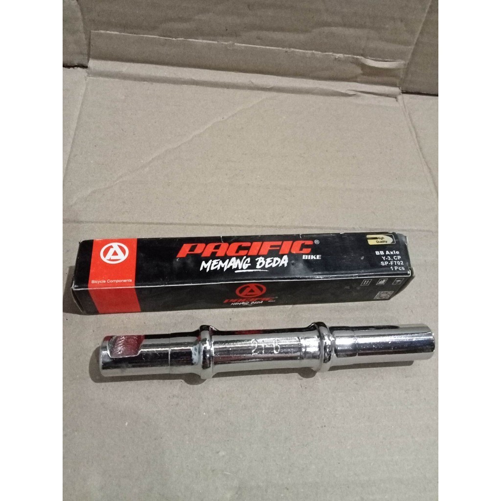 As Tengah Bulat PACIFIC Jengki Onthel Gir Crank BB Axle Pendek 