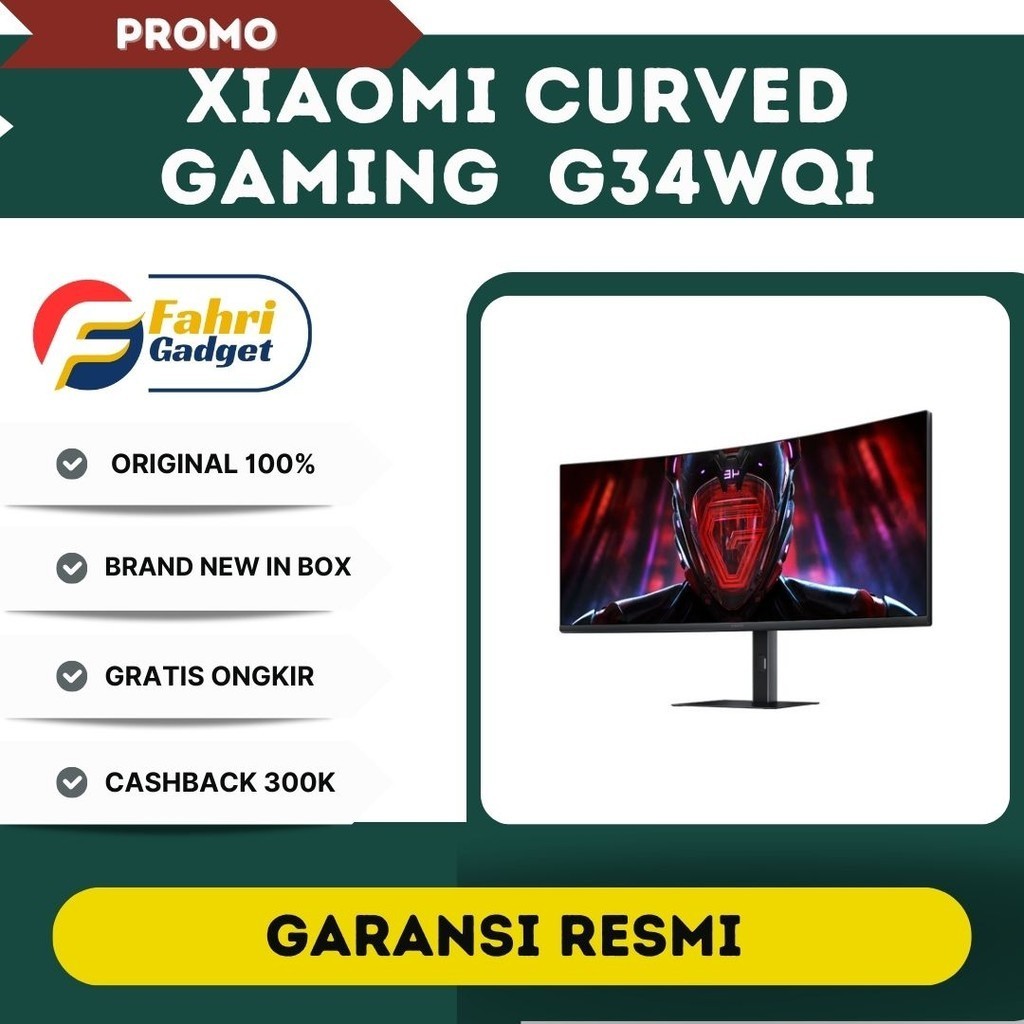 Xiaomi Curved Gaming Monitor G34WQi - Layar Lengkung 34" dengan Refresh Rate 180Hz, Waktu Respon 1ms