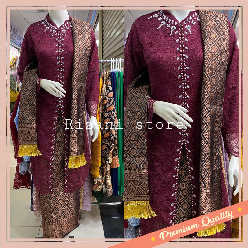 Set Murah Kebaya Keren Model Terbaru / set kebaya brukat payet hana/kebaya modern/kebaya ibu besan/k