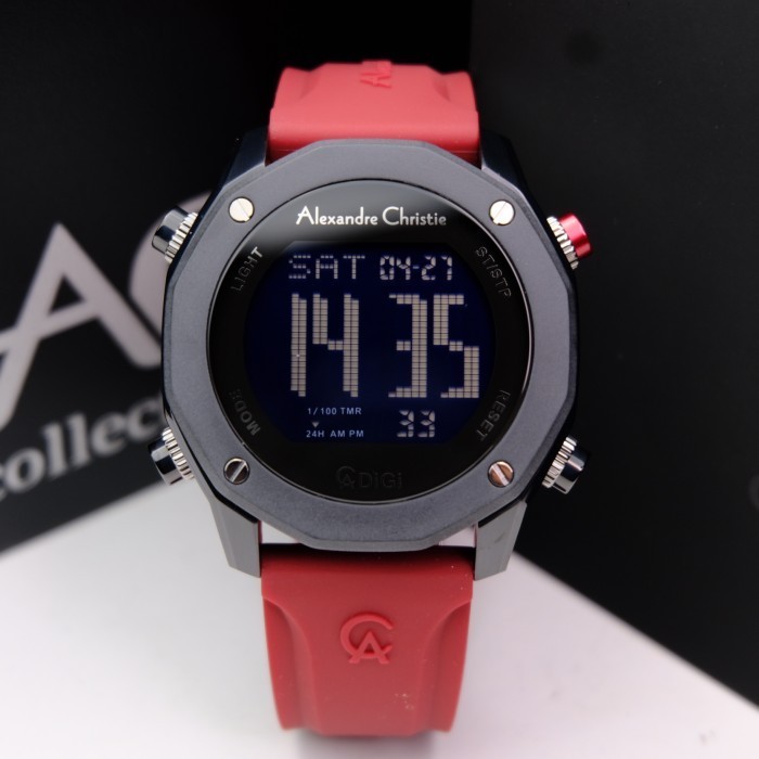 ALEXANDRE CHRISTIE AC 9377 BLACK RED DIGITAL PRIA. ORIGINAL