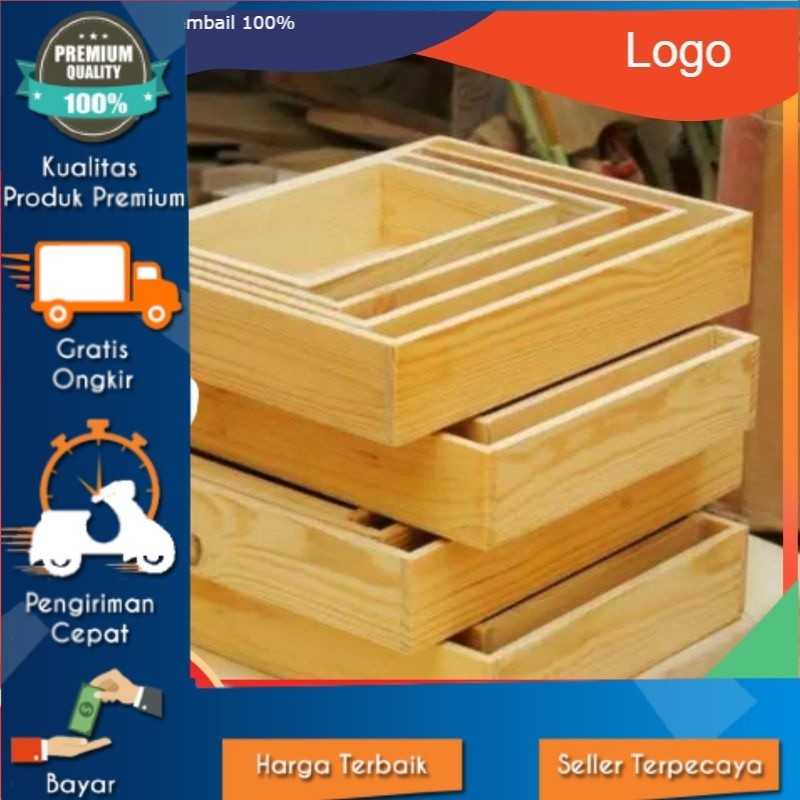 KOTAK HANTARAN KAYU JATI BELANDA KOTAK SESERAHAN HAMPER WOODEN BOX TRAY / Kayu Jati Belanda