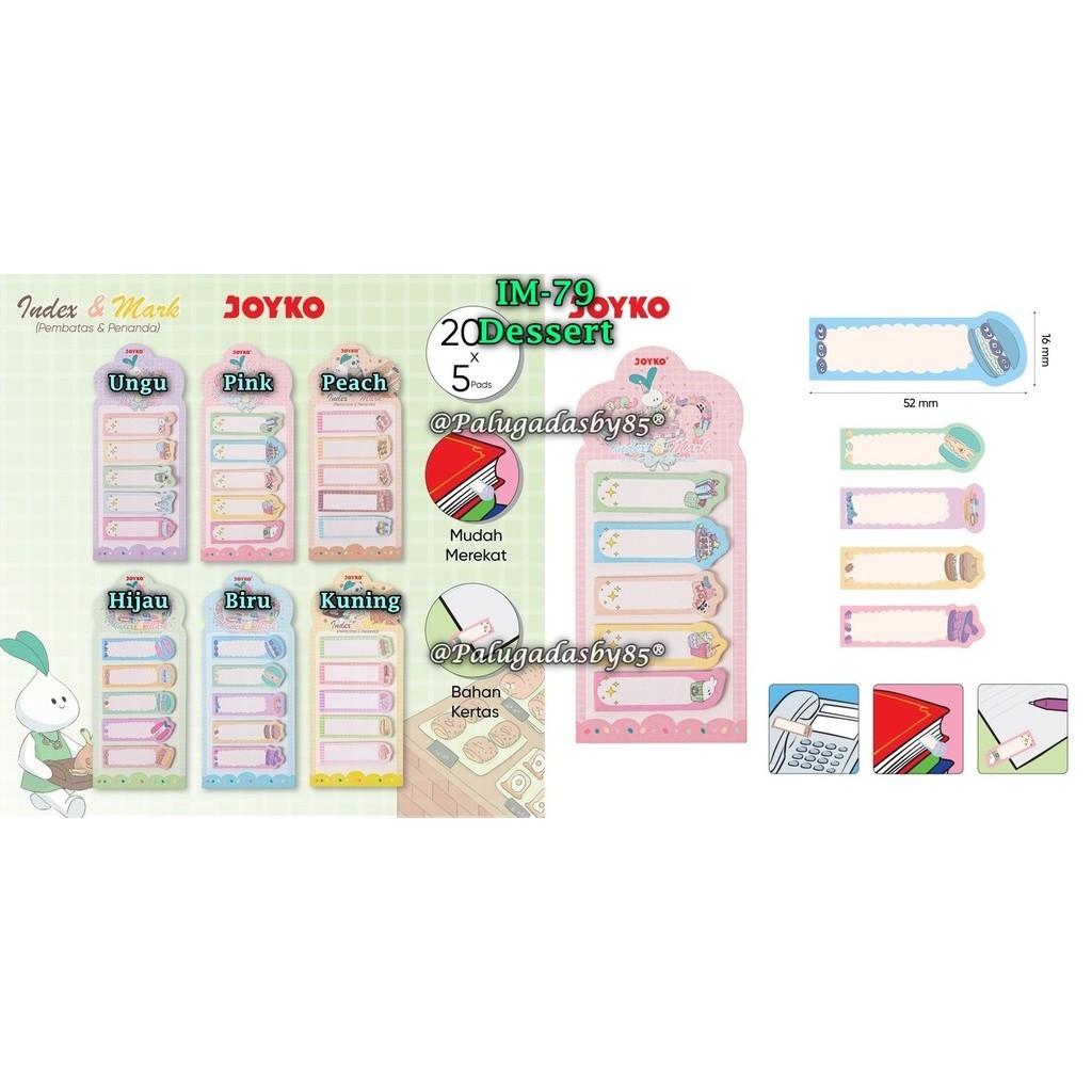 

(1 Set) Pembatas Memo JOYKO IM-79 Dessert / Index Mark Penanda Pembatas Joyko IM-79 Dessert Kertas