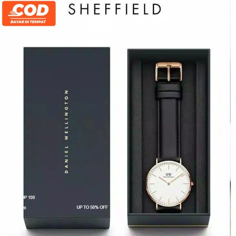 (Terima Cod)Jam Tangan Pria Fashion WD Free Box+Tas Original Strap Kulit(Dikirim Jakarta)
