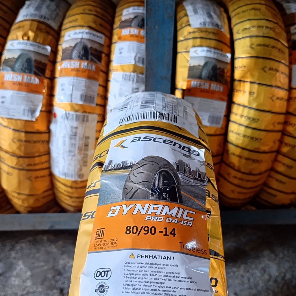 PROMO Ban ASCENDO Dynamic 80/90-14 Tubeless Motor Matic Mio Beat Vario Ring 14 Korea