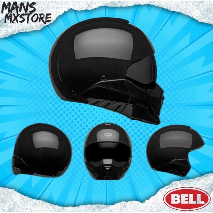 HELM BELL BROOZER BLACK GLOSS CROSSOVER HELMET TOURING RIDING