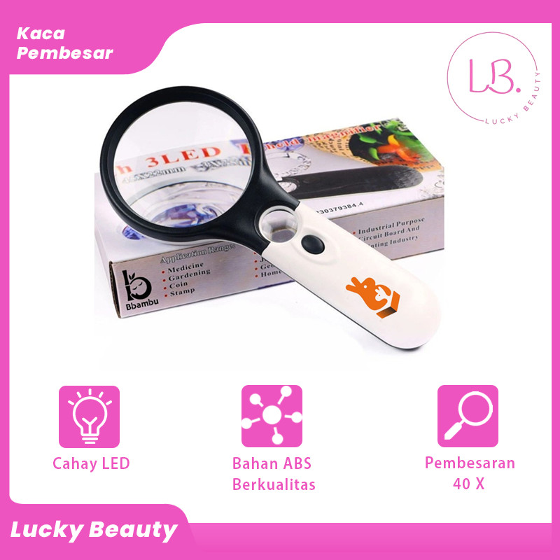 

2in1 Magnifier Gelas Kaca Pembesar Dengan Lampu 3 LED Loop Magnifying Untuk Membaca dan Perhiasan