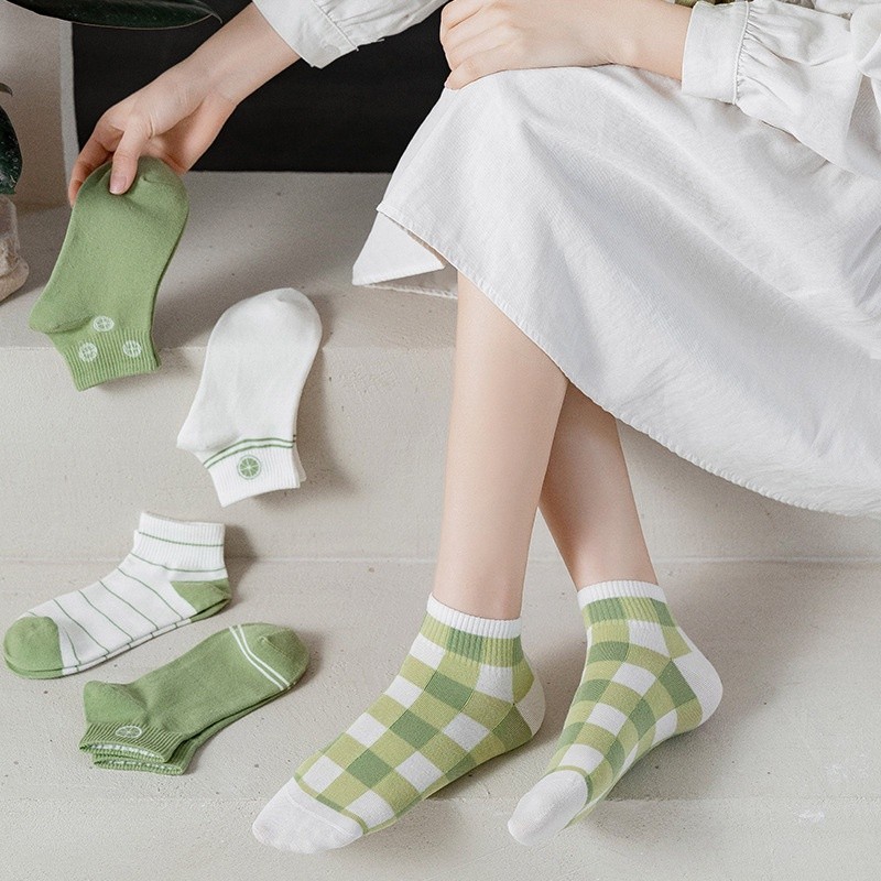 MW - Kaos Kaki Motif Lime Hijau Wanita Pria