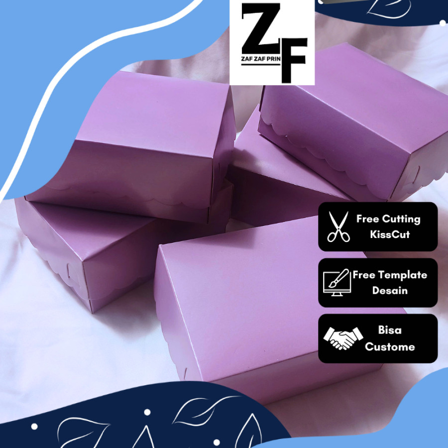 

ZAF kotak kardus Ungu 12x 16 cm Kotak kardus Kue Snack Box