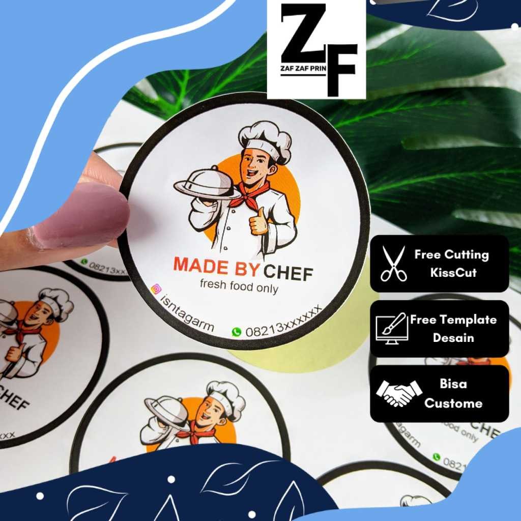 

ZAF SBC 2-7 Cetak Stiker Bulat Label Olshop Custom Sticker Logo Makanan Print