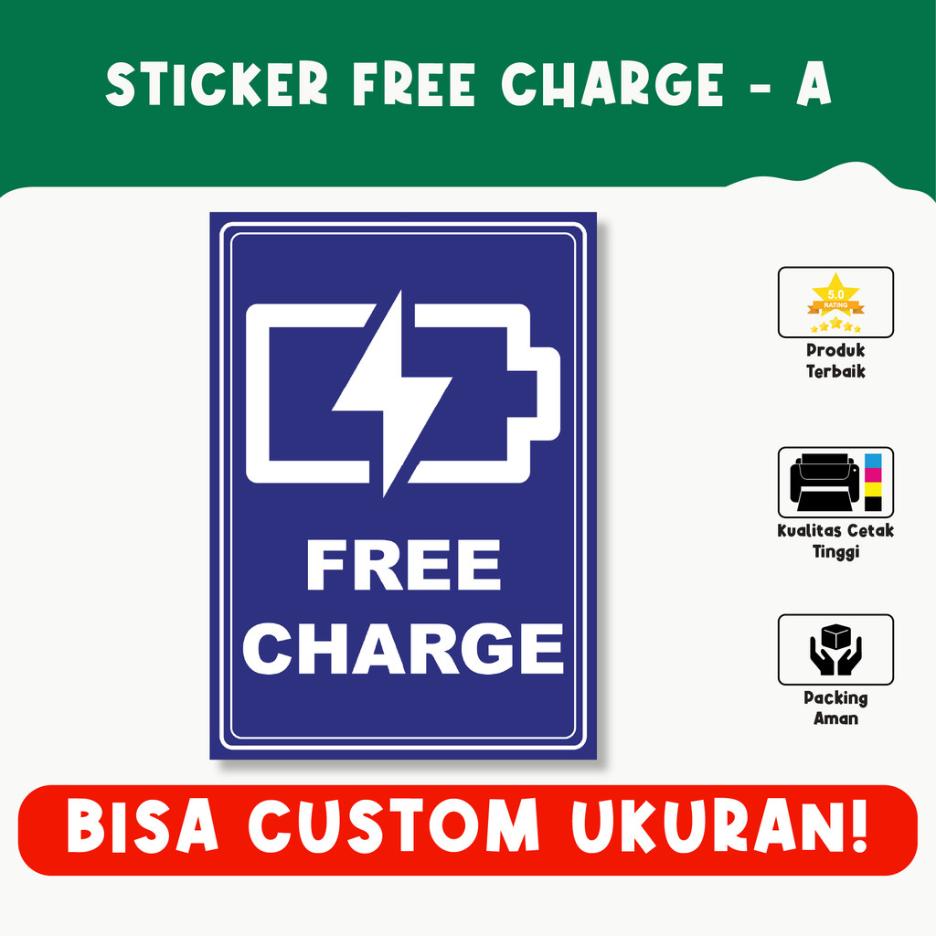 

Sticker Free Charge, Petunjuk Area Pengisian Daya Gratis untuk Kenyamanan Pelanggan