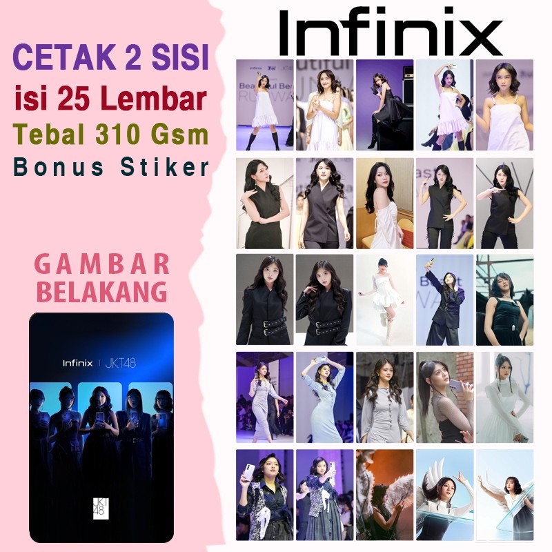 KOLEKSI TERBARU [25 Pcs] JKT48 x INFINIX Photocard  Cetak 2 Sisi ️Laminasi Halus Kertas Tebal 310 Gs
