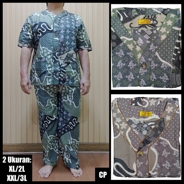 best -Adelard - Set Piyama Batik Pria Dewasa Ukuran Jumbo - XL-PDK Sage