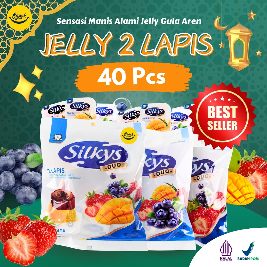 

40 PCS SILKYS DUO PUDDING 2 Lapis Rasa Buah dan Gula Aren Enak