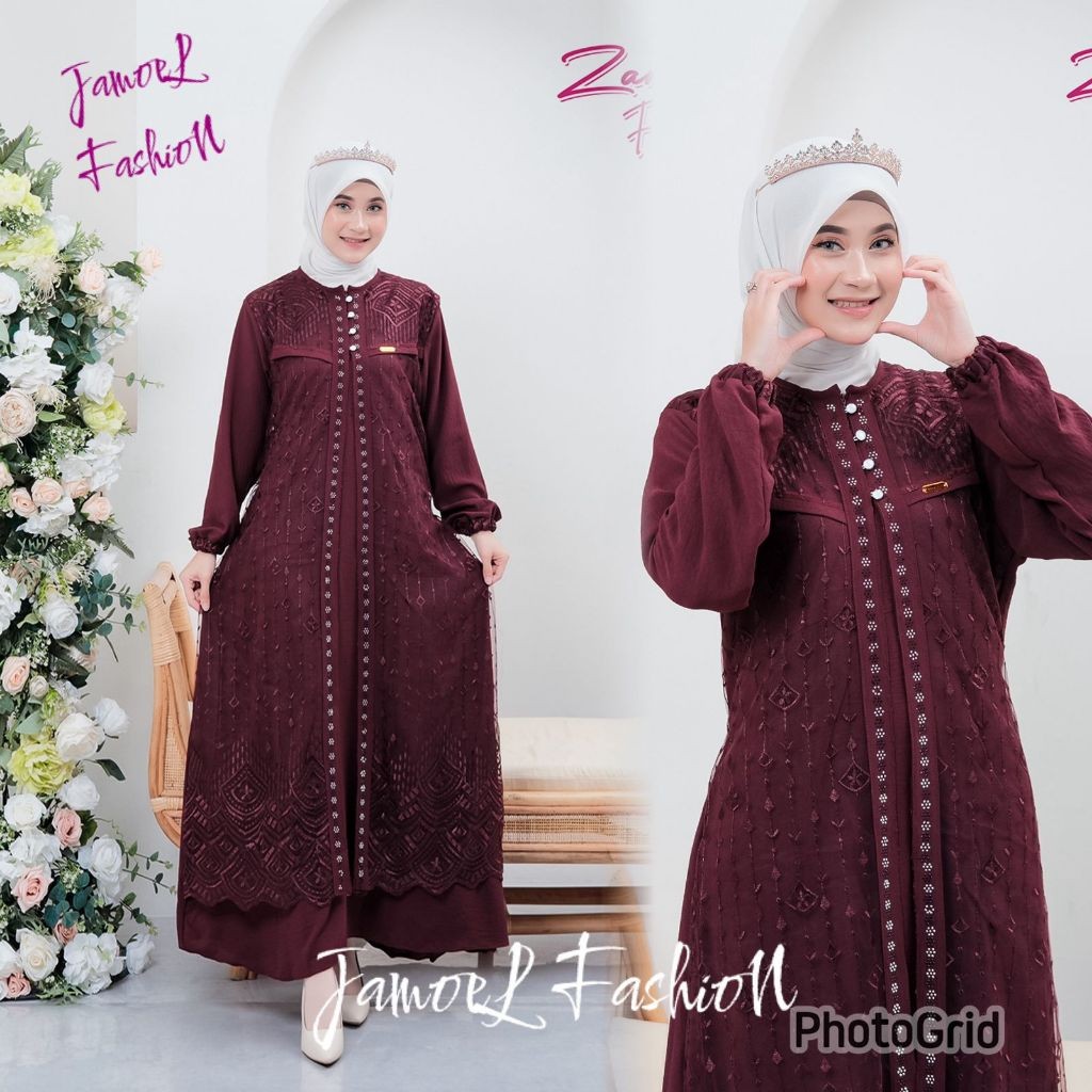 zayana gamis brokat kondangan terbaru/gamis cantik elagan/ gamis terbaru hits 2024