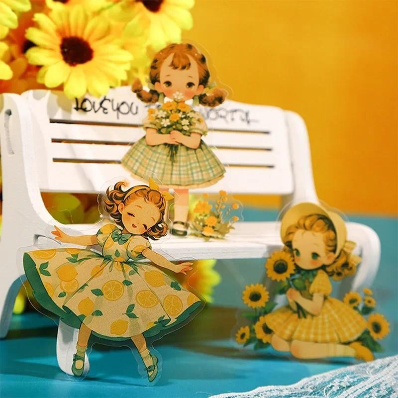 

30Sheets Pack Sticker Package Fairy Tale Character Girl Handmade Account Material Collage European Base Scrapbook 163*75mm