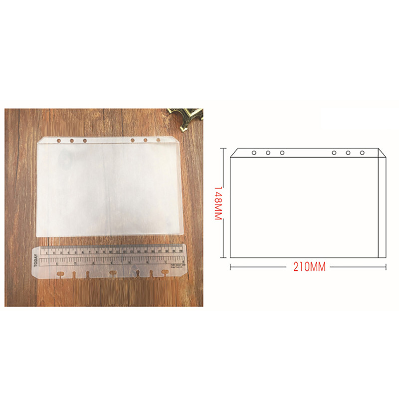 

1PCS Binder Pockets A5 A6 A7 Binder Folders for Notebook Binder Transparent