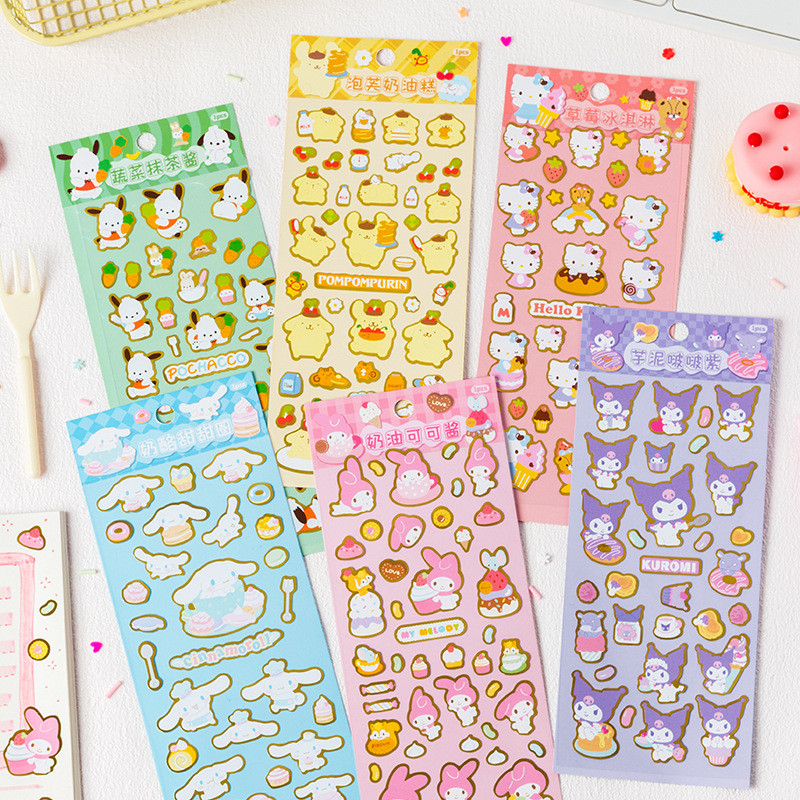 

1PC Cute Pet Cake Shop Stickers for Children and Girls Cute Sticker Cutting Film DIY Cartoon Handbook Materials Creative Sticker