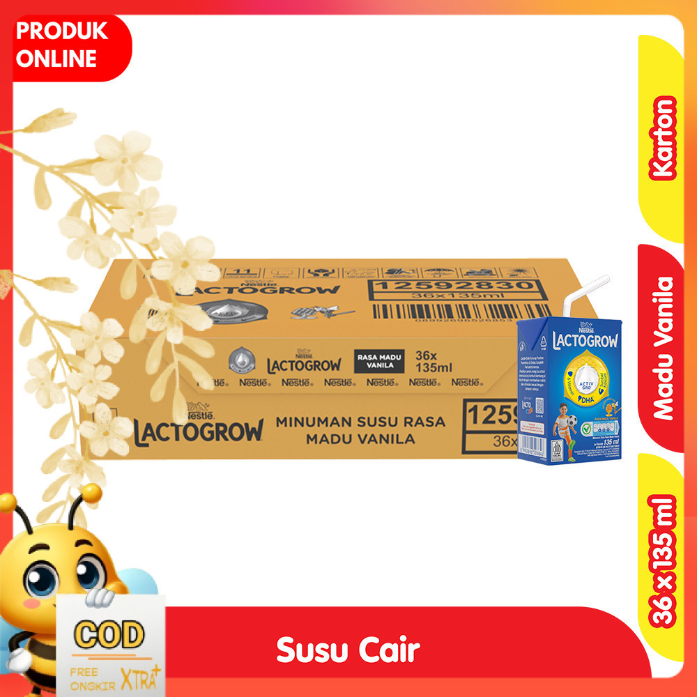 

Lactogrow Susu UHT Madu Vanila Kotak 36 x 135 ml - Karton