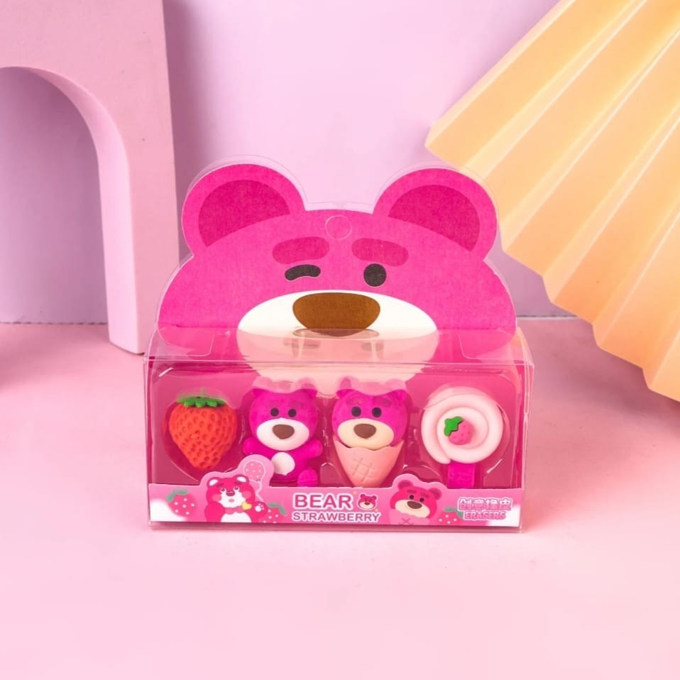 

JP Set Penghapus Karet Karakter 3D Box Fancy Eraser ATK Alat Tulis Hapus Pensil Perlengkapan Sekolah Kantor Koleksi Souvenir Anak Strawberry Bear