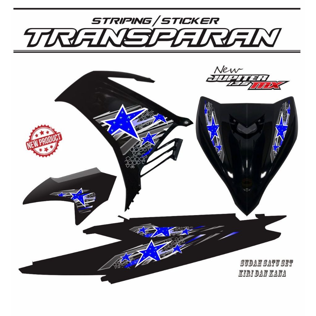 VARIASI STRIPING POLET MOTOR MOTIF BARU / STRIPING TRANSPARAN NEW JUPITER MX 135