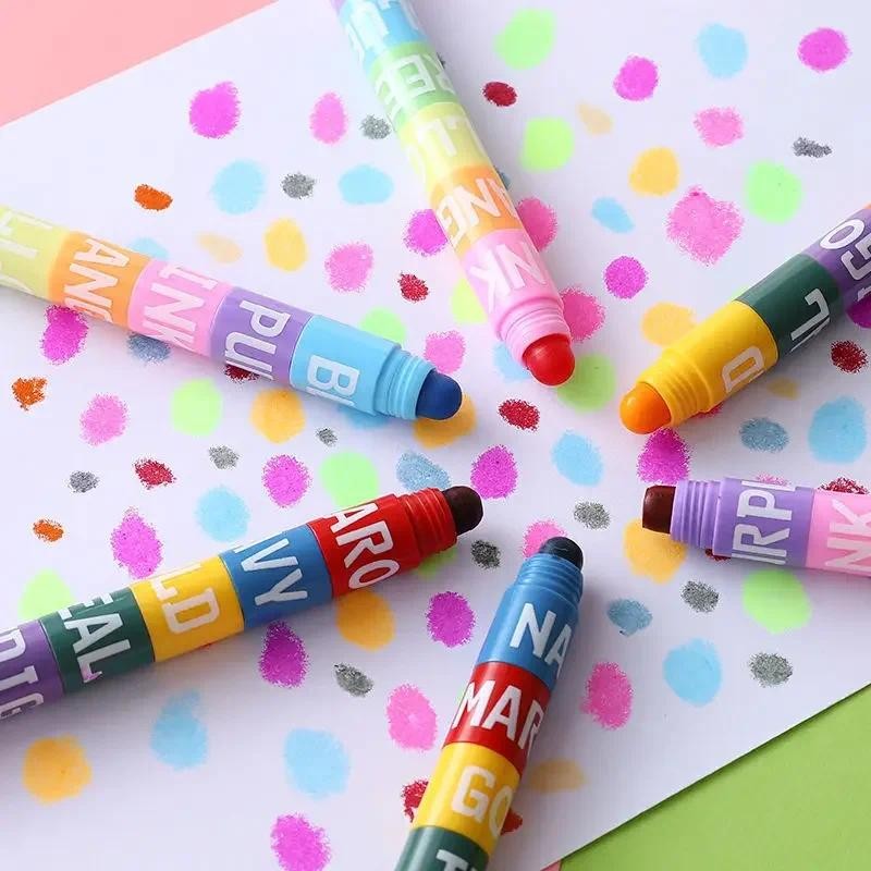 

12/6 Colors Rainbow Mini Splicing Highlighter Markers Pen Pastel Gel Office School Stationery Painting Mark Art Supplies