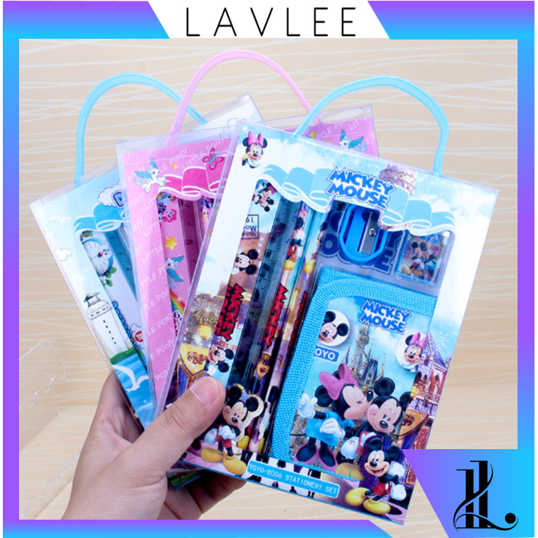 

Lavlee S5926 Stationery Set / Alat Tulis Set 6 in 1 Hadiah Souvenir / Paket Alat Tulis + Dompet Anak / Alat Tulis Set Karakter