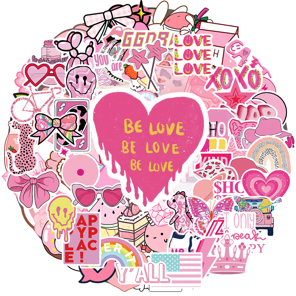 

Sticker gaya Merah muda, segar dan lucu stiker untuk papan luncur/Buku Harian/Laptop/Sticker Helm Tahan Air Vinil/hp casing stiker tahan air