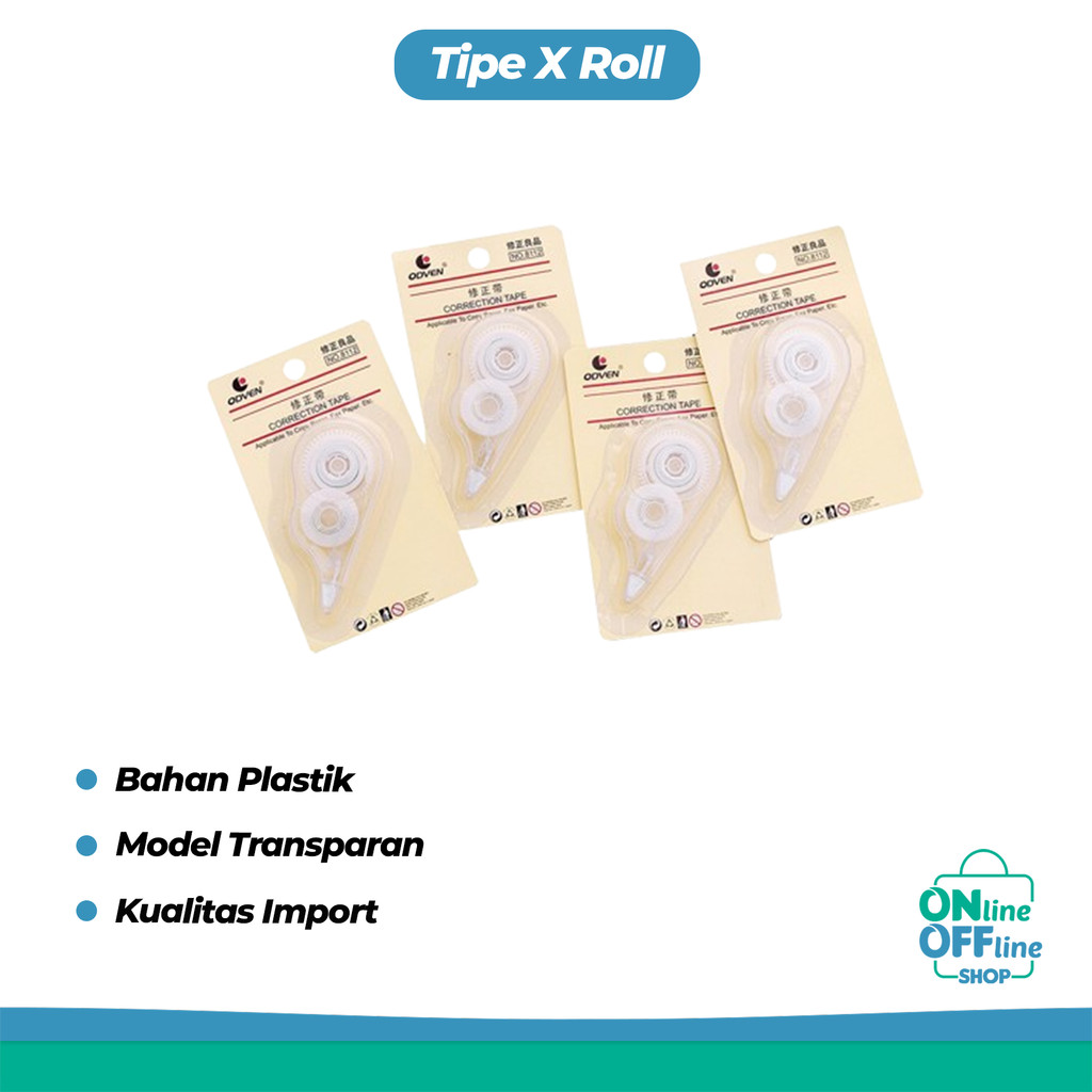 

Tipe X Kertas Corrections Tipe X Roll Transparan Import 1145