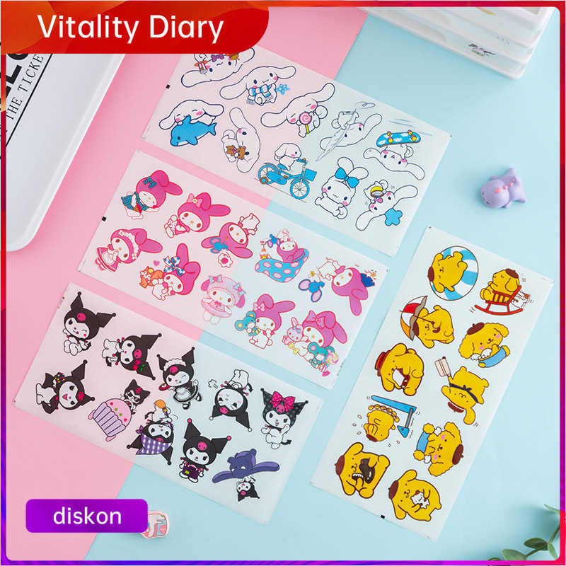 

【COD❤️】Stiker Sanrio Dekorasi Kreatif Tahan Air Stiker Buku Tempel Kartun Transparan -VDY