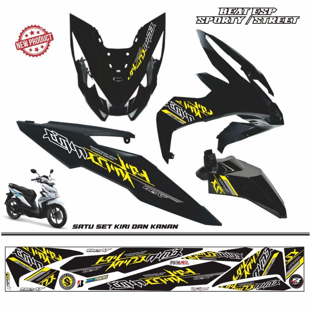 STIKER MOTOR HONDA BEAT ESP / BEAT STREET / STIKER VARIASI POLET BEAT SPORTI 2018 VARIASI MOTOR