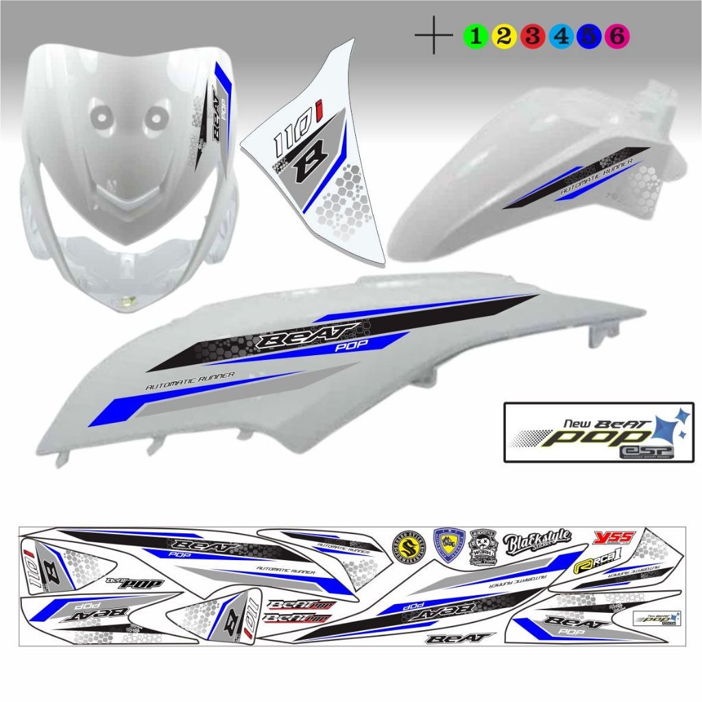 STIKER MOTOR BEAT POP / VARIASI POLET STRIPING LIS BEAT POP VARIASI MOTOR