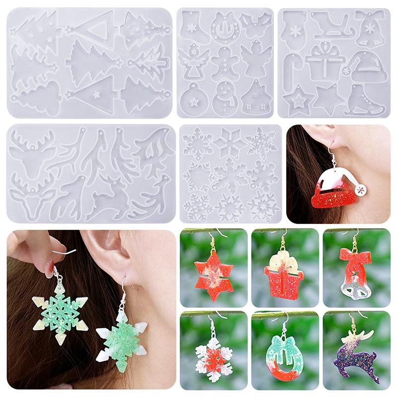 

Earrings Epoxy Resin Silicone Mold DIY Snowflake Tree Pendant Earring Mold Epoxy Resin Jewelry Making Tools