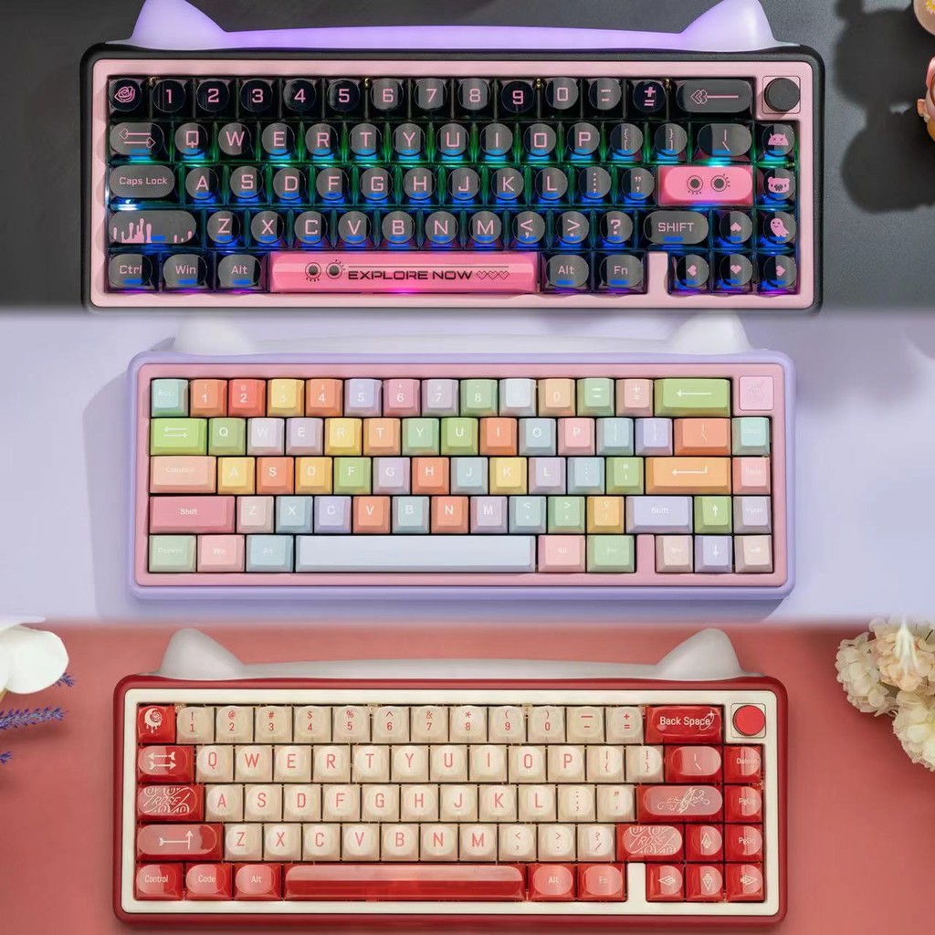 Chilkey Paw 65 Mechanical Keyboard, Tri-mode Flex Cut PCB Wireless Gaming Keyboard, Multifunctional 